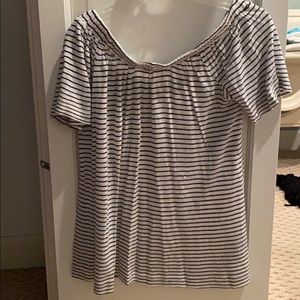 striped off the shoulder top